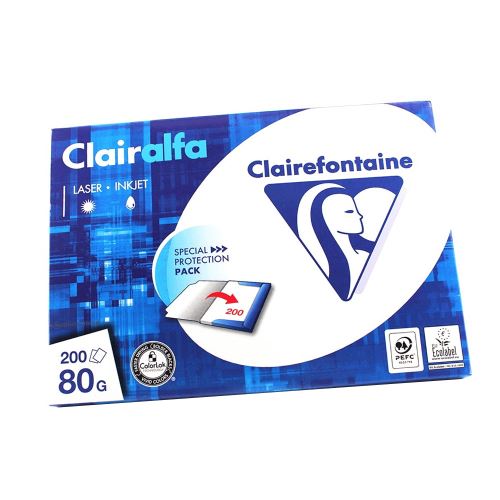 Ramette 500 Feuilles ClaireFontaine Clairalfa Papier A4 80g - Papier ramette  à la Fnac