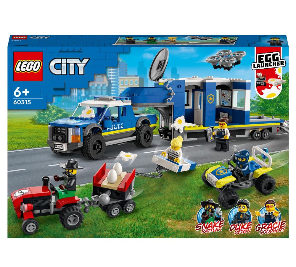 Jouet pour Enfants dès 5 Ans avec Minifigure Officier LEGO 60315 City Le Camion de Commandement Mobile de La Police & 60312 City La Voiture de Police Série Aventures Idée de Cadeau 