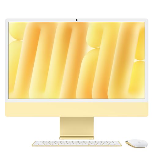 Apple iMac 24 écran rétina 4,5K 512 Go SSD 16 Go RAM Puce M4 CPU 10 cœurs GPU 10 cœurs Jaune