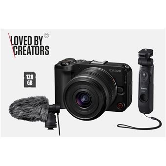 EOS R50 V + Optique RF-S 14-30mm pour Systeme EOS R + Poignee-Trepied HG-100TBR avec commande a distance  Bluetooth + Microphone DM-E100 +  Carte SD 128 GB