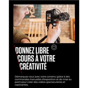 EOS R50 V + Optique RF-S 14-30mm pour Systeme EOS R + Poignee-Trepied HG-100TBR avec commande a distance  Bluetooth + Microphone DM-E100 +  Carte SD 128 GB