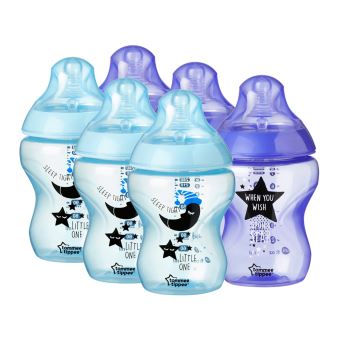 Pack de 6 biberons pour garçon Tommee Tippee Closer to Nature 260 ml - 1