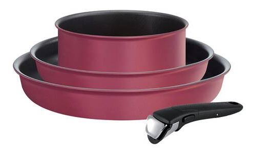 Lot de 4 pièces Tefal Ingenio Performance Gamay Induction Batterie Rouge