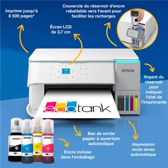 Imprimante multifonction Epson EcoTank ET-2956 Blanc