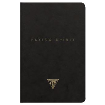 Carnet piqûre textile Clairefontaine Flying Spirit 9 x 14 cm 96 pages Noir