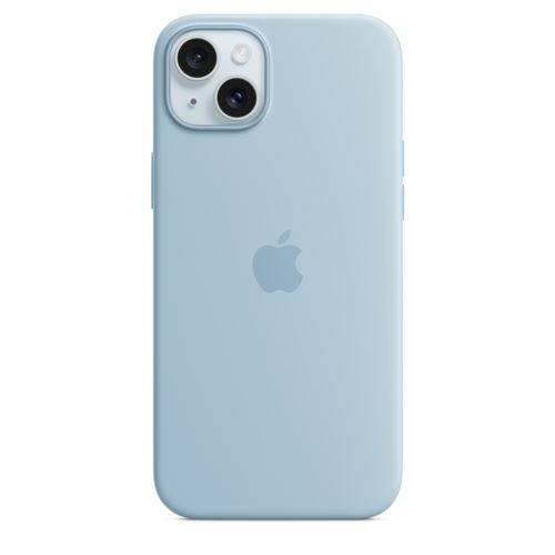 Apple Coque en silicone avec MagSafe pour iPhone 15 Plus Bleu clair