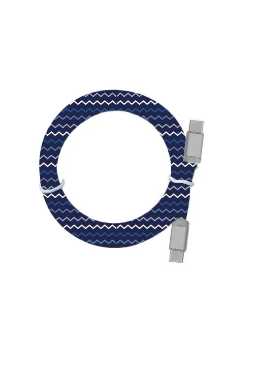Câble USB C/C Yello koko Kami Motif 1 m ZigZag Bleu