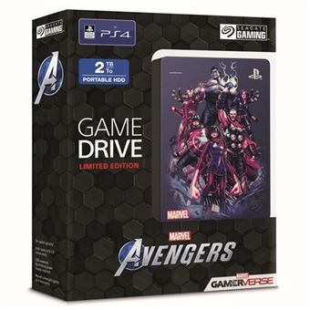 Disque dur externe Seagate Game Drive Marvel Avengers Rassemblement 2 To pour PS4 Gris