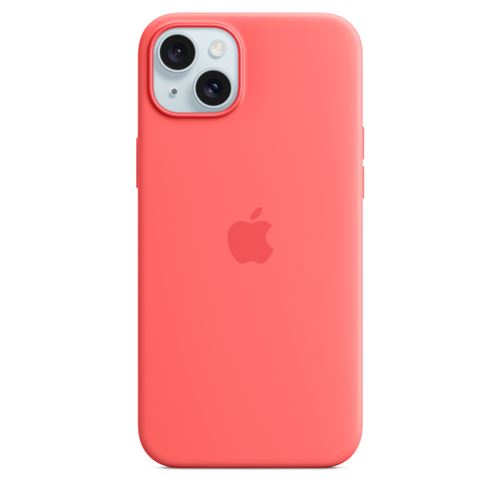 Apple Coque en silicone avec MagSafe pour iPhone 15 Plus Goyave État correct - Apple reconditionné disponible sur Fnac