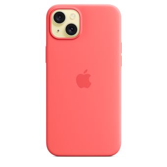 Coque en silicone avec MagSafe pour iPhone 15 Plus Goyave