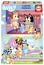 Set 2 puzzles x 25 pièces Educa Bluey en bois