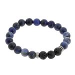 Bracelet Sodalite et pierre de lave Noir