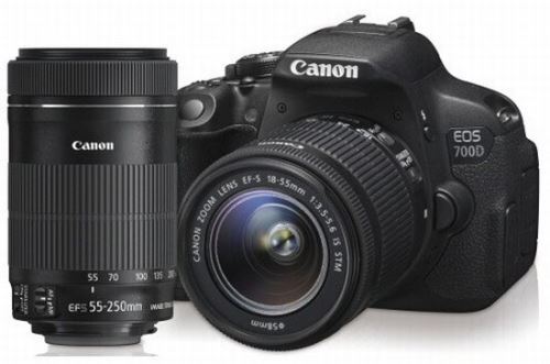 CANON  EOS 700D + EF-S 18-55mm STM + EF-S 55-250mm STM Kit d'appareil-photo SLR 18 MP CMOS 5184 x 3456 pixels Noir - Neuf
