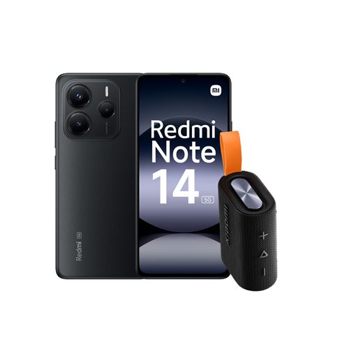 Pack Smartphone Xiaomi Redmi Note 14 6,67"" 5G Double nano SIM 256 Go Noir minuit + Enceinte portable Bluetooth Sound Pocket Noir