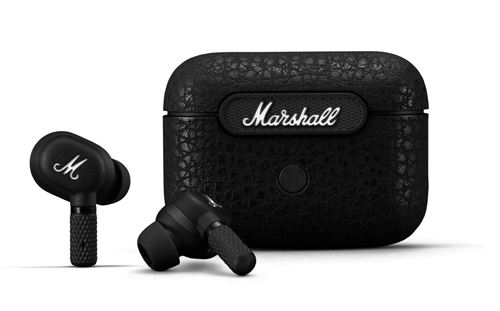 Ecouteurs Sans Fil Marshall Bluetooth Motif Anc Avec Réduction Active Du Bruit Noir