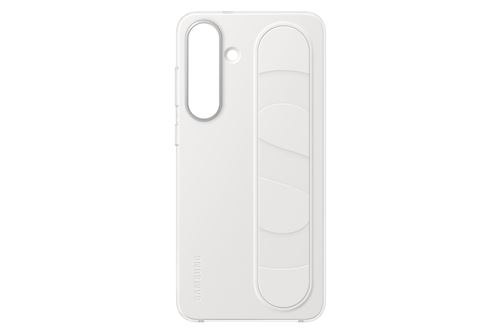 Coque en silicone avec lanière et fonction Stand Blanc pour Samsung Galaxy S25 FE