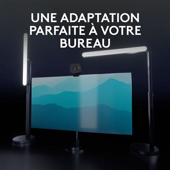 Logitech Litra Beam Premium Lumiere LED de Streaming avec Support de Bureau Ajustable - Graphite