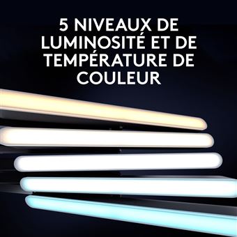 Logitech Litra Beam Premium Lumiere LED de Streaming avec Support de Bureau Ajustable - Graphite