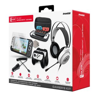 Pack accessoires gaming Just For Games dreamGEAR pour Nintendo Switch Modèle OLED Noir et blanc - 1