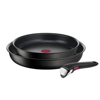Lot 2 poêles et poignée Tefal Ingenio Eco Resist 22 et 26 cm Noir - 1