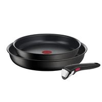 Lot 2 poêles et poignée Tefal Ingenio Eco Resist 22 et 26 cm Noir
