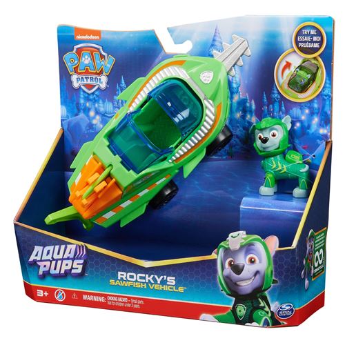Paw Patrol - Pat Patrouille - Véhicule 15 Cm Et Figurine Chase | Voiture Figurine À Collectionner - Jouet Fabriqué Avec Plastique Recyclé - Voiture Enfant - Pat Patrouille Jouet - Dès 3 Ans