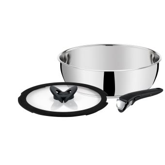Poêle Tefal Inox Pro 28cm - Poignée Amovible, Tous Feux (induction, Gaz...)