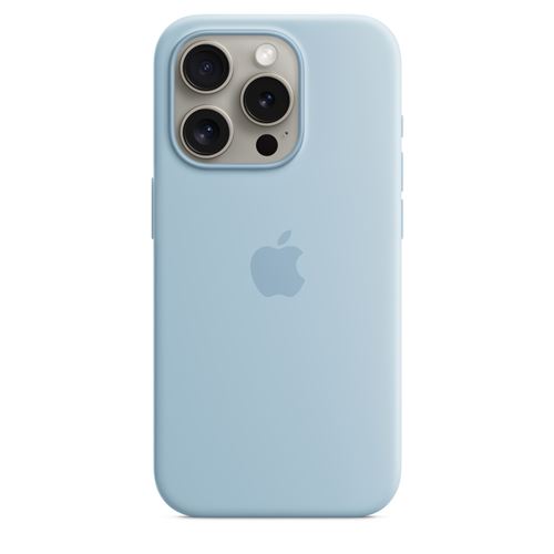 Apple Coque en silicone avec MagSafe pour iPhone 15 Pro Bleu clair