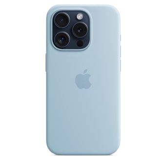 Coque en silicone avec MagSafe pour Apple iPhone 15 Pro Bleu clair