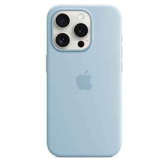 Coque en silicone avec MagSafe pour Apple iPhone 15 Pro Bleu clair