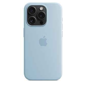 Coque en silicone avec MagSafe pour Apple iPhone 15 Pro Bleu clair