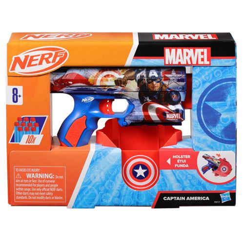 Nerf Marvel Captain America Blaster à fléchettes 10 fléchettes Nerf Elite Holster - vue 7