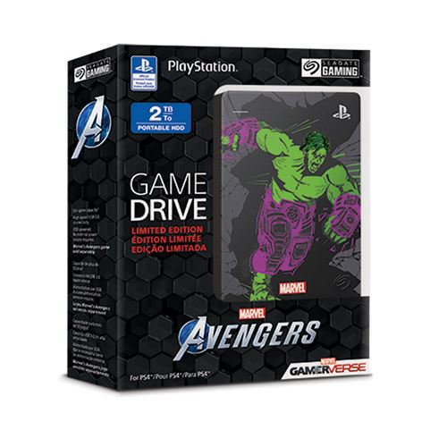 Disque dur externe Seagate Game Drive Marvel Avengers Hulk 2 To pour PS4  Gris