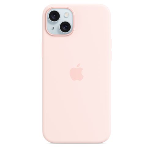 Apple Coque en silicone avec MagSafe pour iPhone 15 Plus Rose pâle