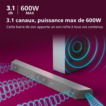 Barre de son Phillips TAB8507 Dolby Atmos 3.1 Argent