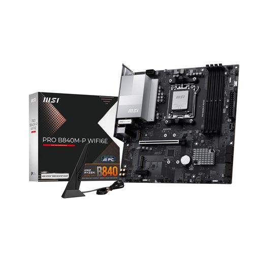 Carte mère MSI PRO B840M-P WIFI6E Micro ATX AMD Socket AM5 Chipset AMD B840