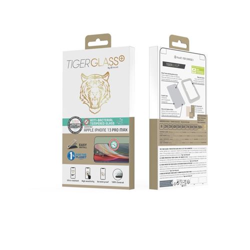 Protection d'écran en verre trempé pour iPhone 13 Pro Max TigerGlass Antibactérien Vert