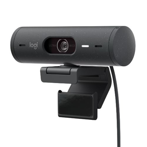 Webcam Logitech Brio 500 HD avec Deux Micros à Réduction de Bruit Graphite