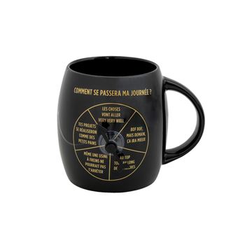 Mug avec roulette pivotante Mr. Wonderful Comment se passera ma journée Noir