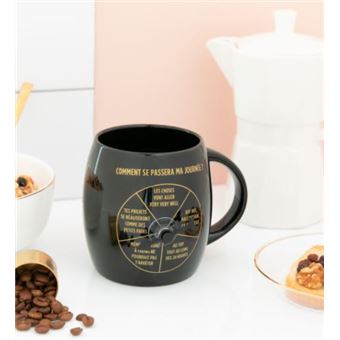 Mug avec roulette pivotante Mr. Wonderful Comment se passera ma journée Noir