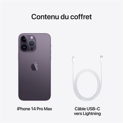 Smartphone APPLE iPhone 14 Pro Max Violet Int 128Go 5G Reconditionné