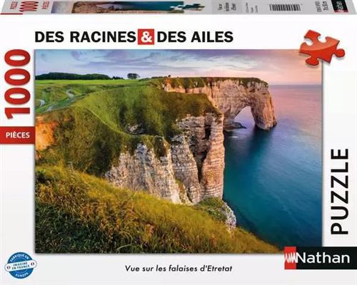 Puzzle 1000 pièces Nathan Vue sur les falaises d'Etretat Des racines et des ailes