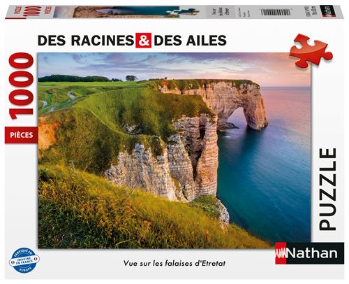 Puzzle 1000 pièces Nathan Vue sur les falaises d'Etretat Des racines et des ailes