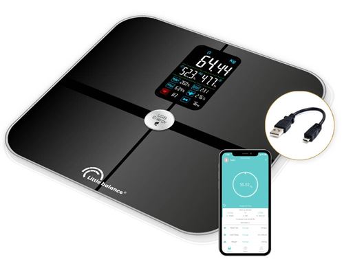 Pèse personne sans piles Little Balance 8415 Cardio Connect 4 Noir