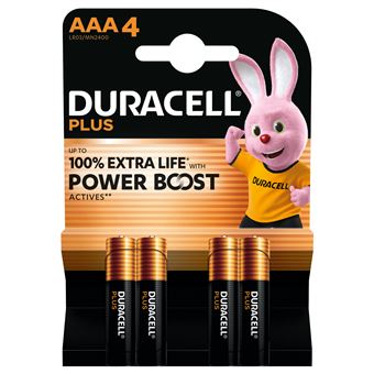 Pack de 4 piles alcalines Duracell Plus MN2400 AAA 1,5 V Noir et Orange - 1