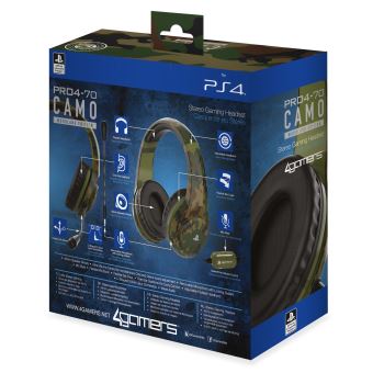 Casque 4Gamers PRO4-70 Stéréo PS4 Camouflage Woodland