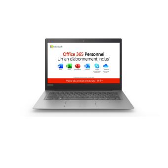 Lenovo 120S-14IAP 81A5 14" 64GB SSD 4GB RAM Celeron N3350 1.1GHz HD Graphics 500 Grijs Laptop - Azerty FR toetsenbord