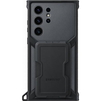 Coque renforcée avec support amovible pour Samsung Galaxy S23 Ultra 5G Gris Anthracite