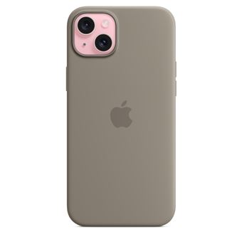 Coque en silicone avec MagSafe pour iPhone 15 Plus Argile