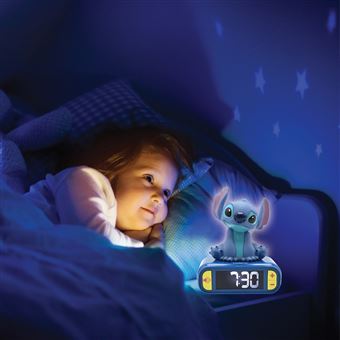 Réveil Enfant Stitch Mignon – Réveil Numérique LED Avec Veilleuse, Snooze & Affichage Température, Cadeau Fille 5-10 Ans (Bleu)